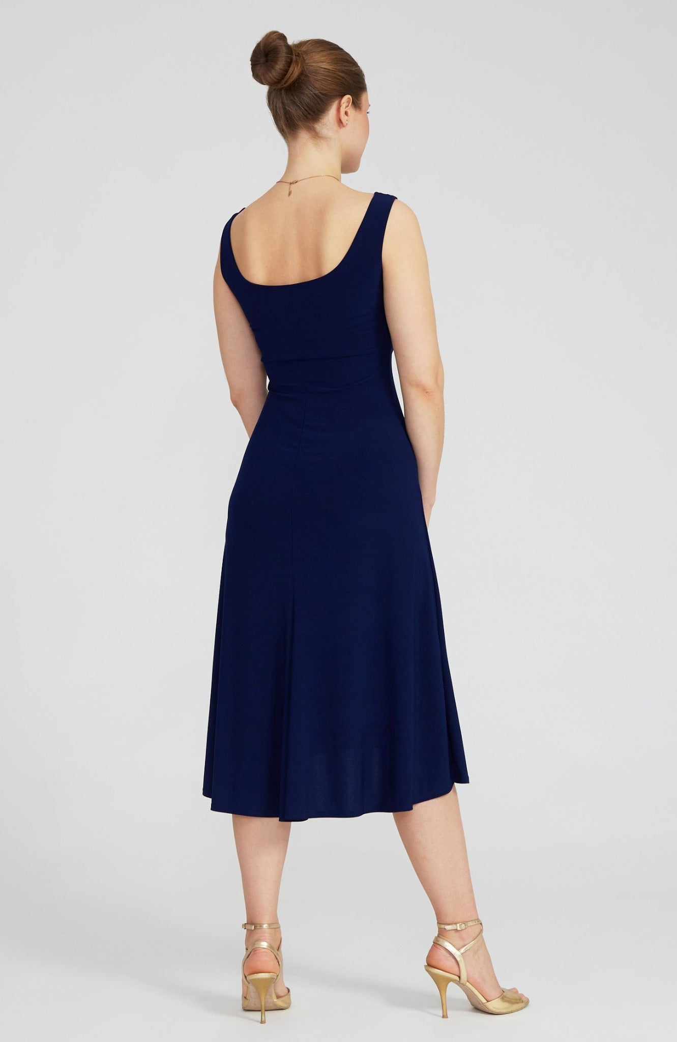 Navy Blue Argentine Tango Dress in A-line Design \