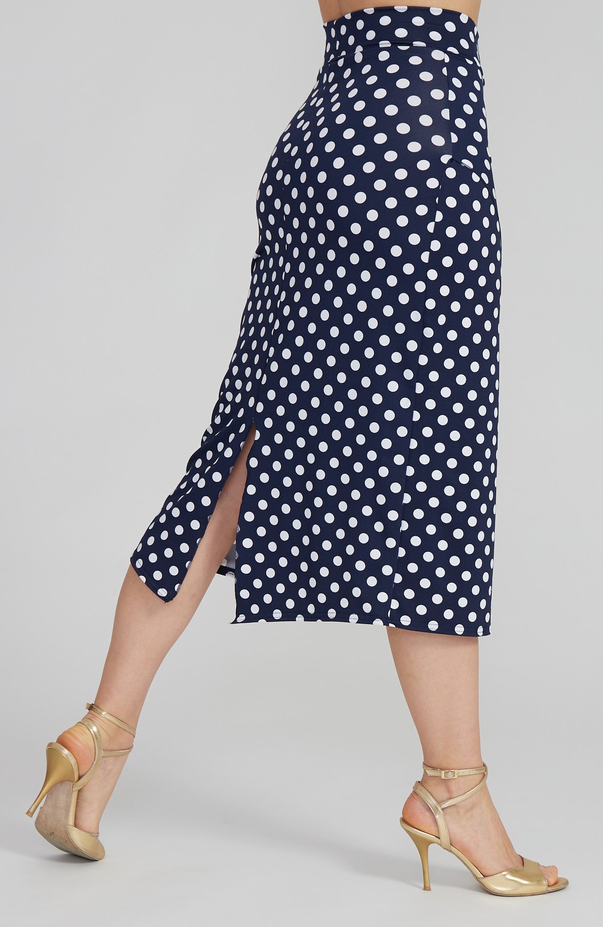 Tango Skirt with Overlap in Polka Dots Valery