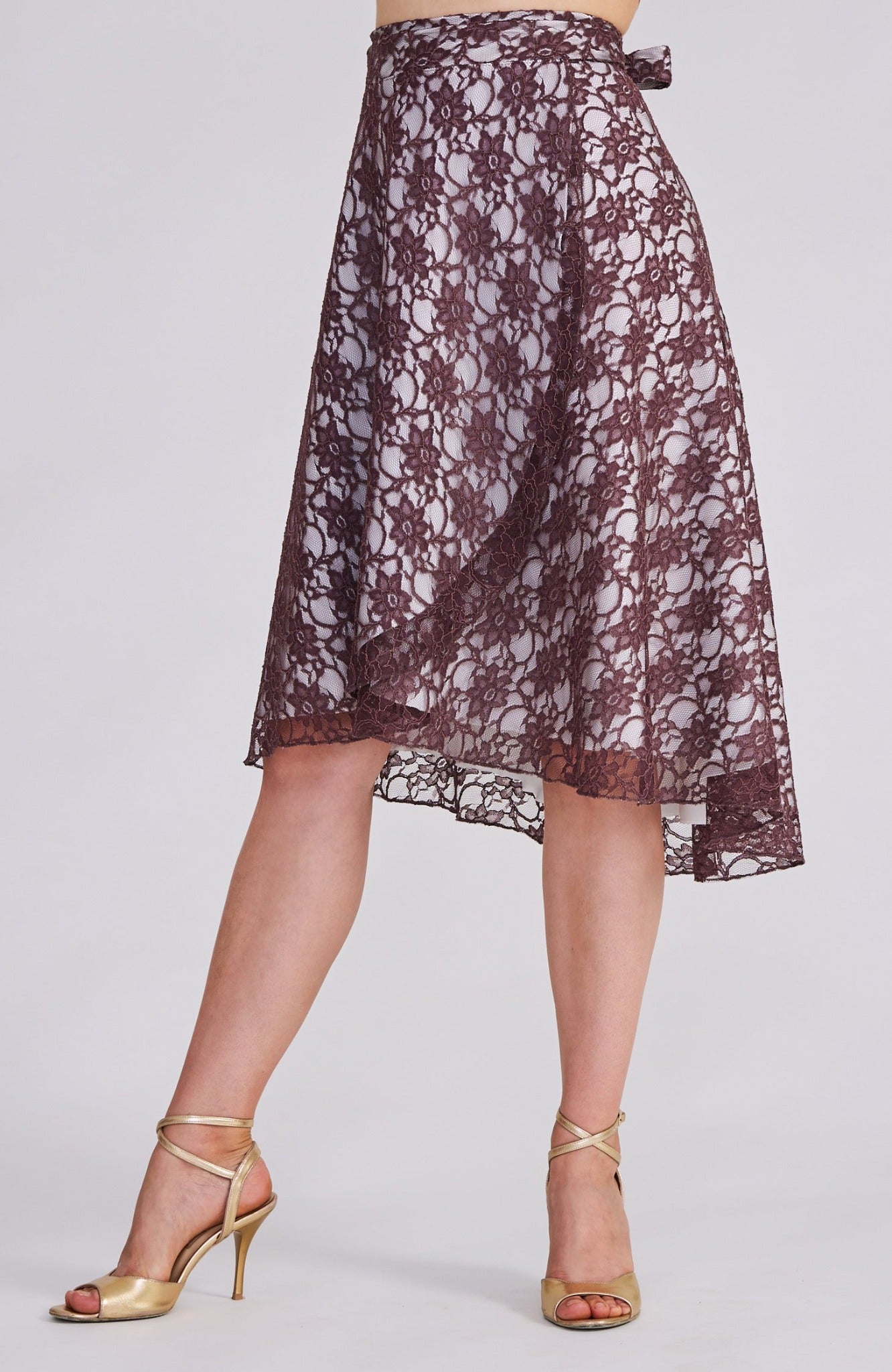 Lace Tango Skirt in Chocolate Brown 