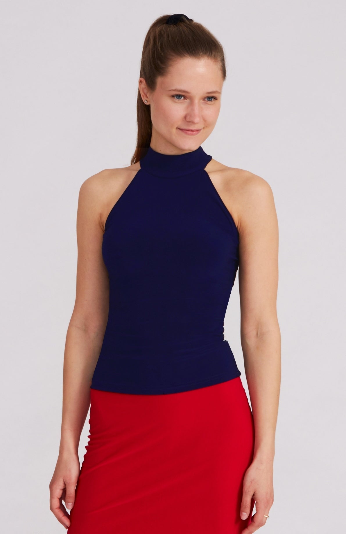 STELLA - Navy Blue Neckholder Top