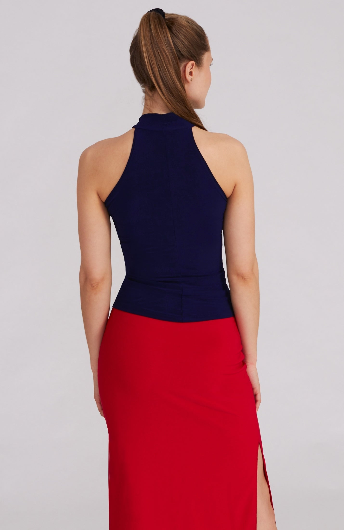 STELLA - Navy Blue Neckholder Top