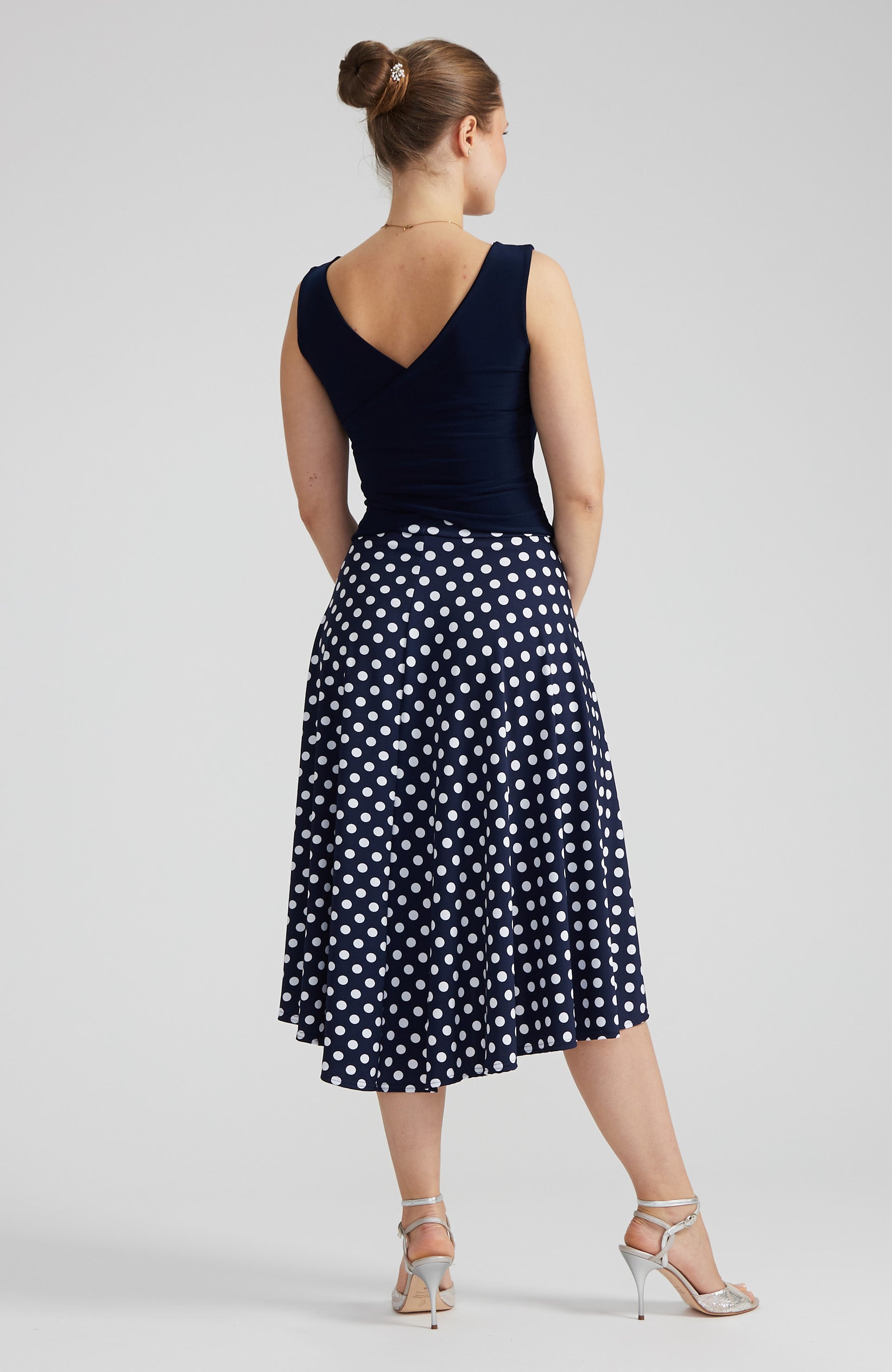 AUDREY - A-line Tango Skirt in Polka Dots