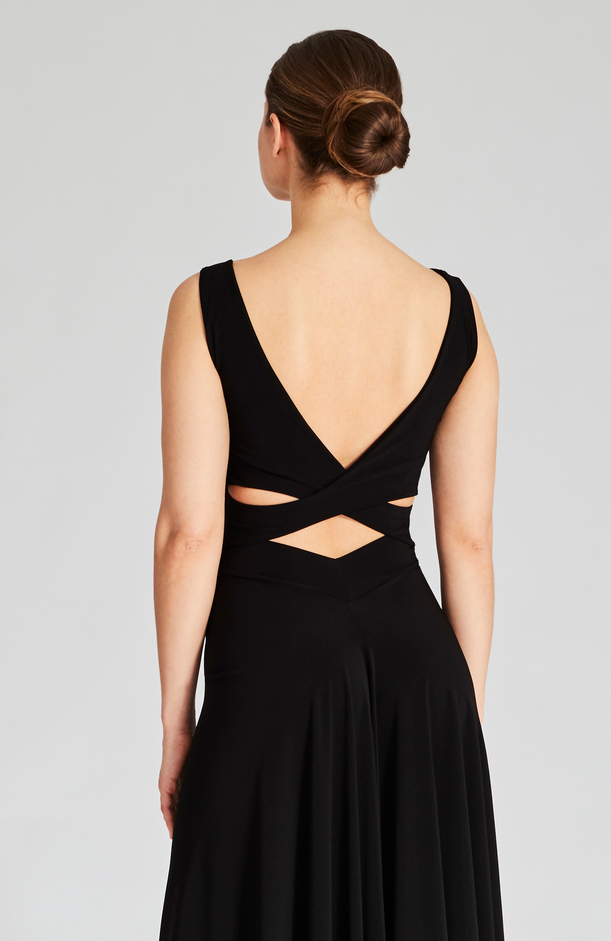 MARINA - Cross Back Top in Black