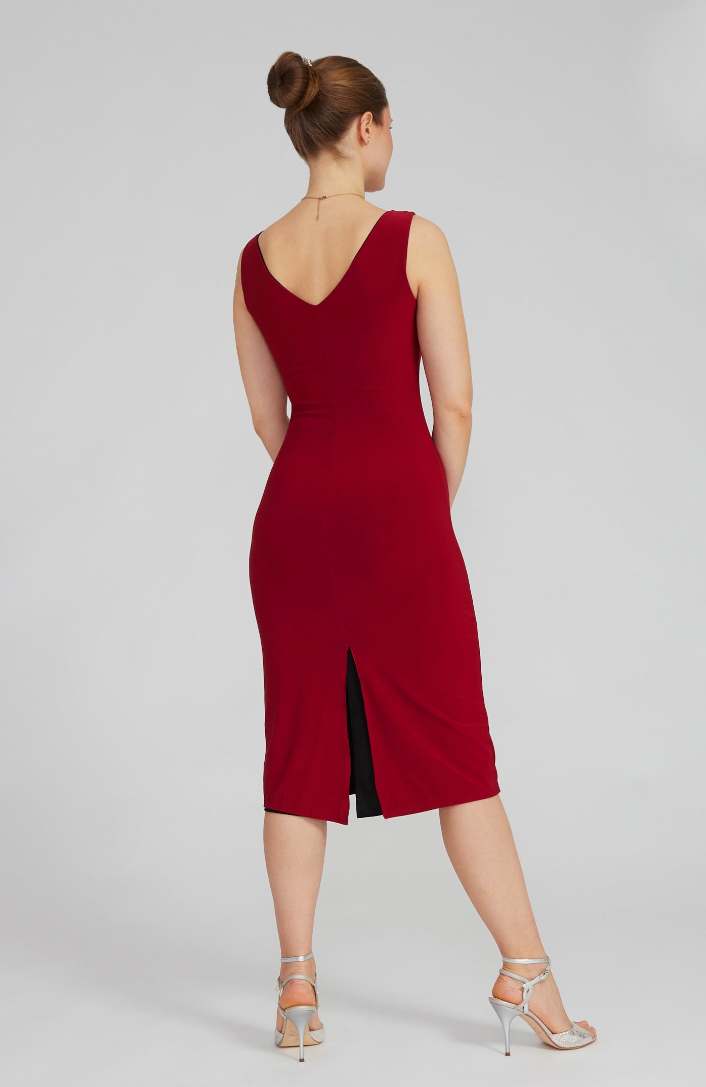 WALERIA - Reversible Tango Dress in Bordeaux Red / Black