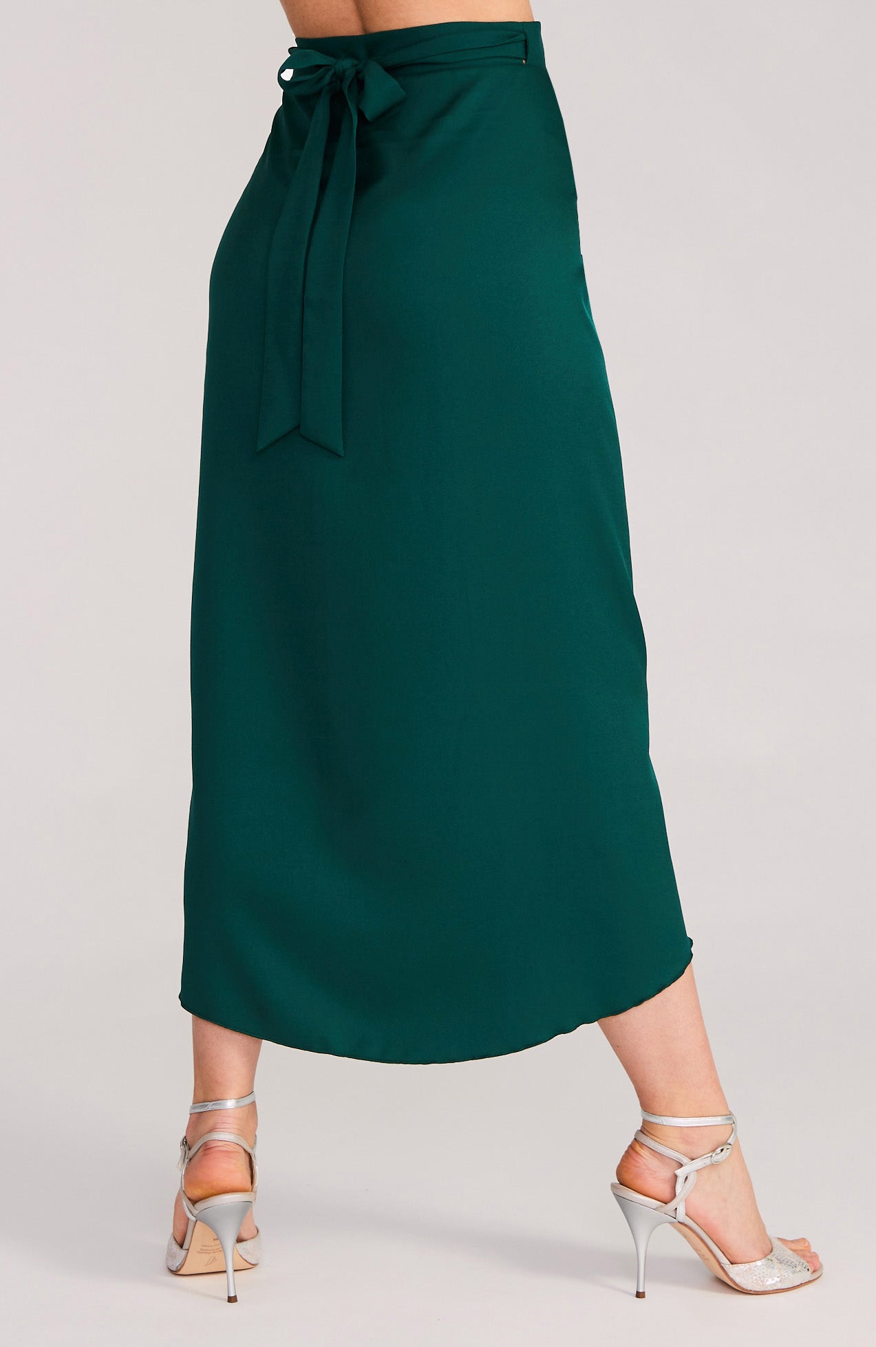 Draped Wrap Skirt in Green Juliet