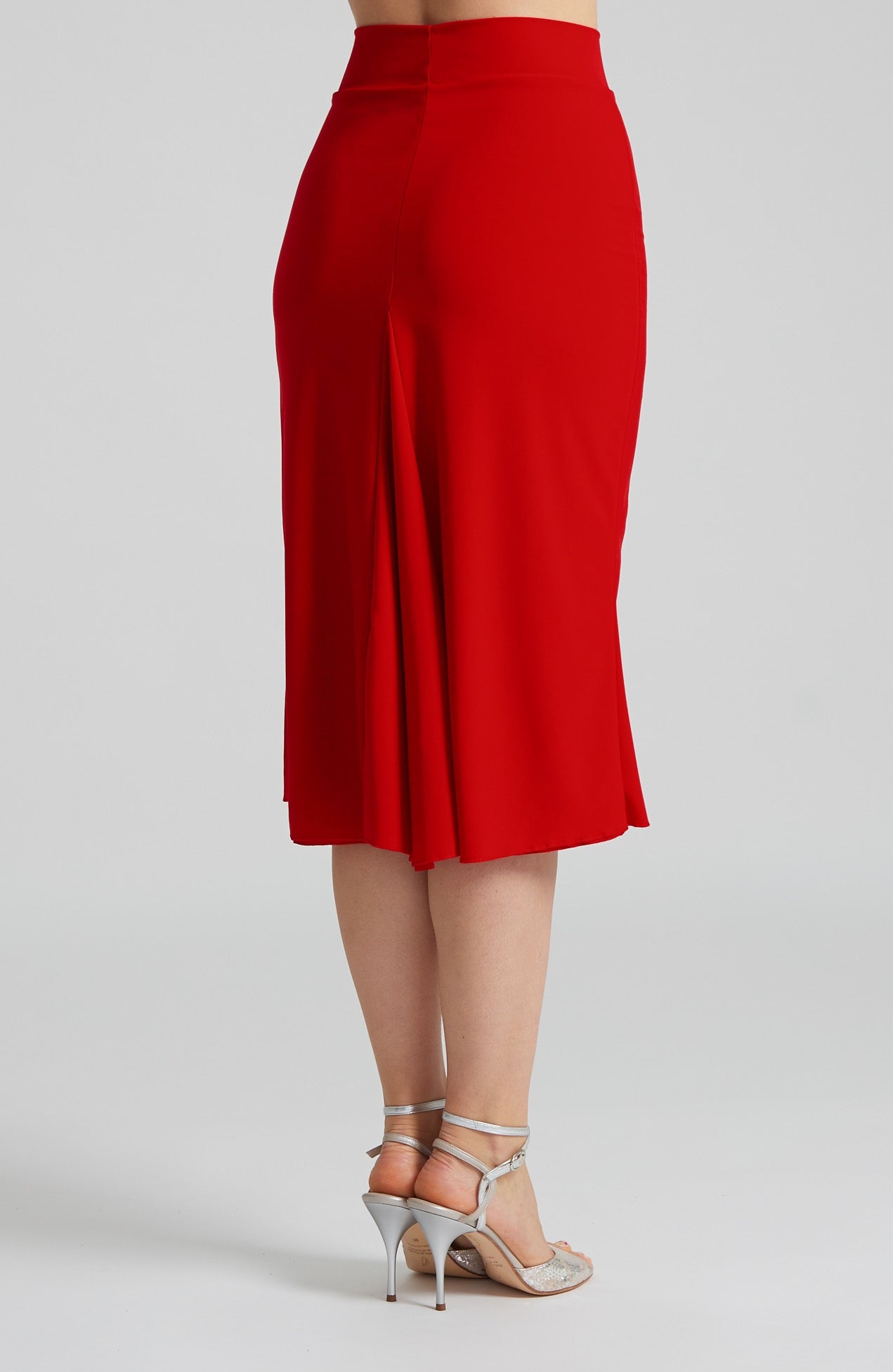 JAZMIN - Godet Skirt in Classic Red