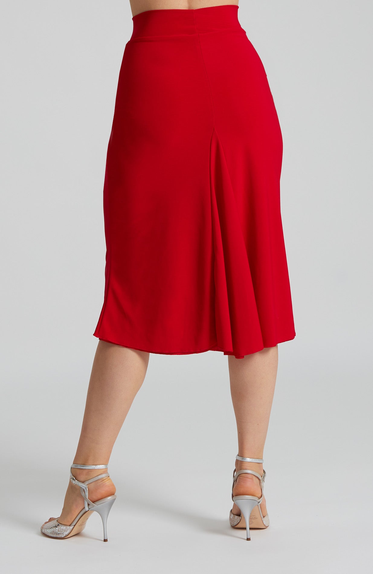 JAZMIN - Godet Skirt in Classic Red