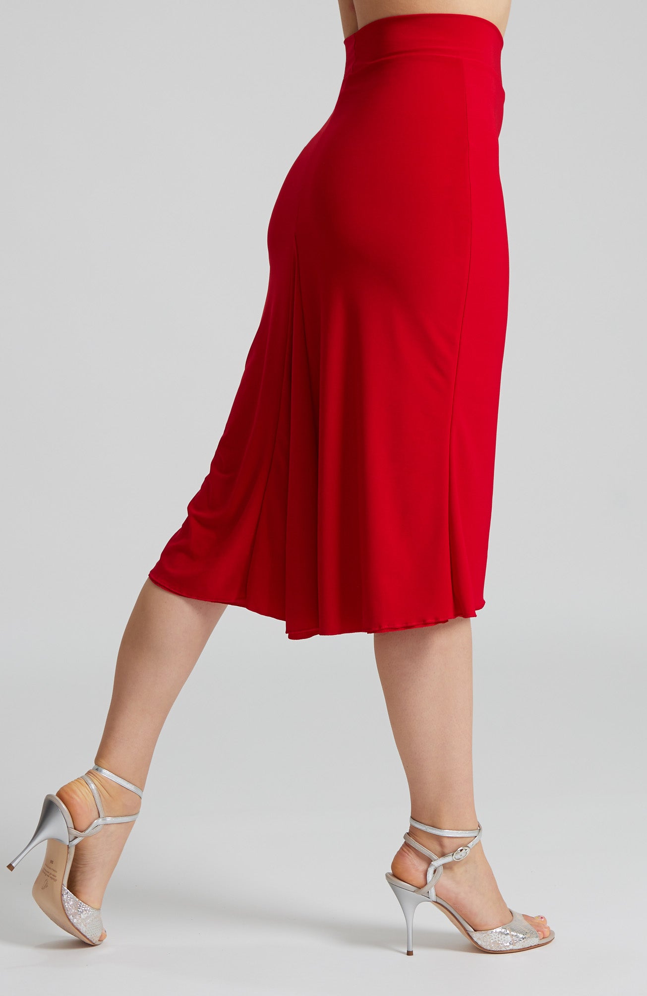 JAZMIN - Godet Skirt in Classic Red