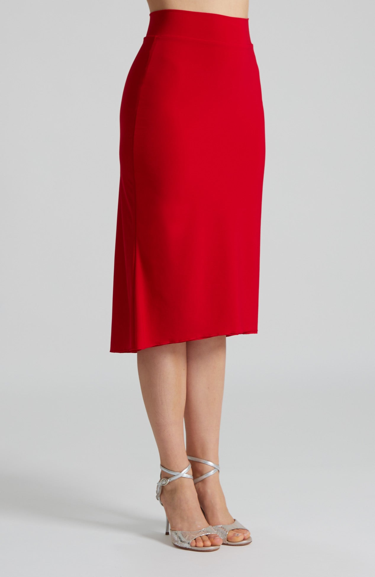 JAZMIN - Godet Skirt in Classic Red