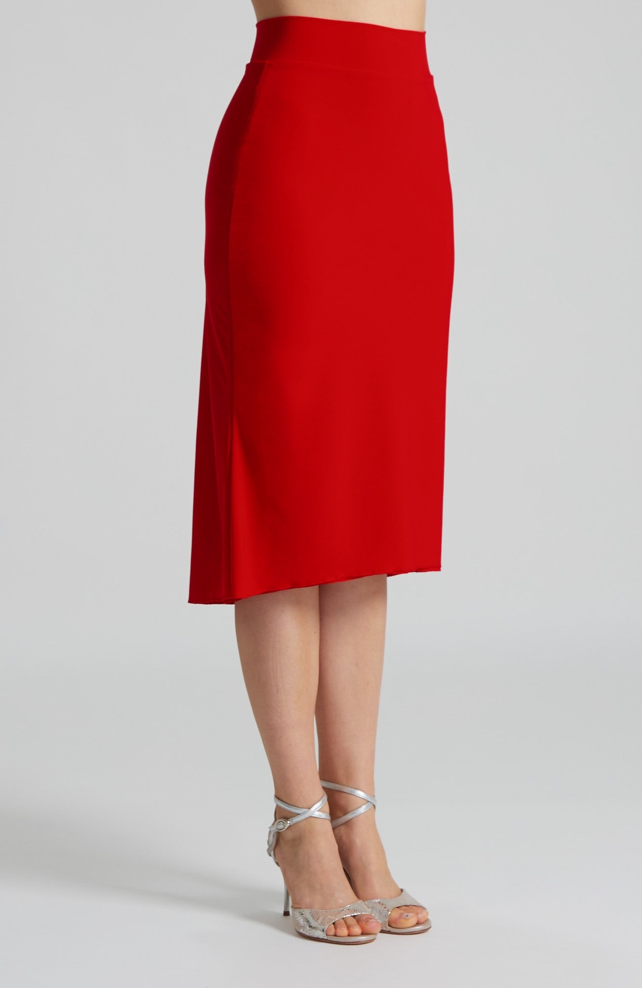 JAZMIN - Godet Skirt in Classic Red