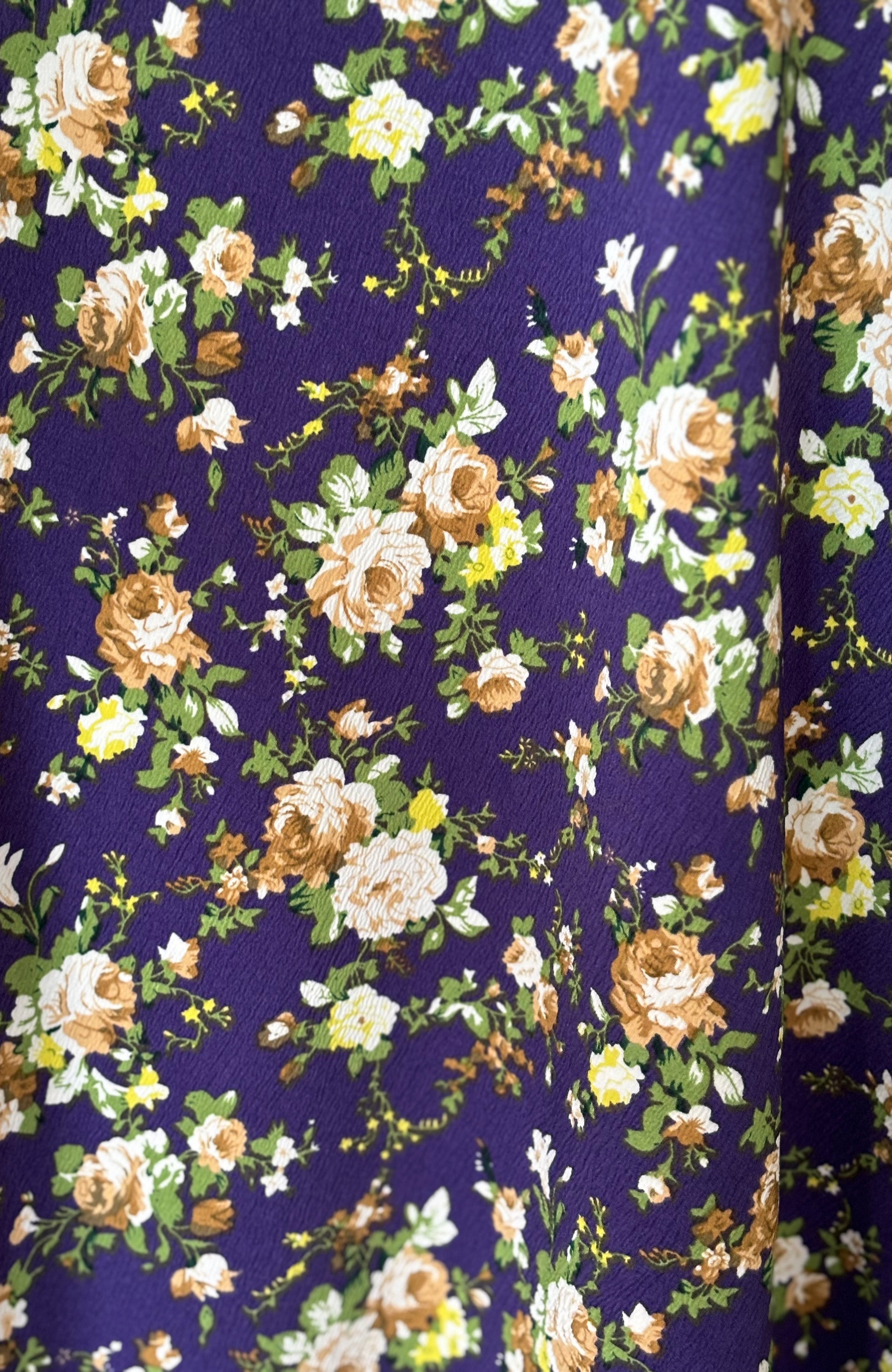 COCO - White Roses on Violet Wrap Skirt