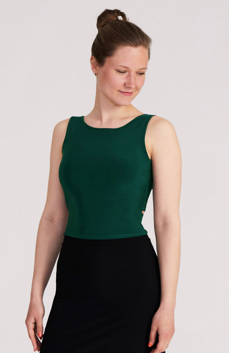 MARINA - Green Cross Back Top